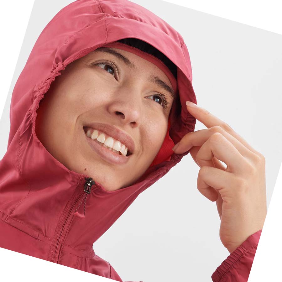 Chaquetas Salomon BONATTI CROSS WIND WINDBREAKERS Mujer Rojos | MX 2464KOR